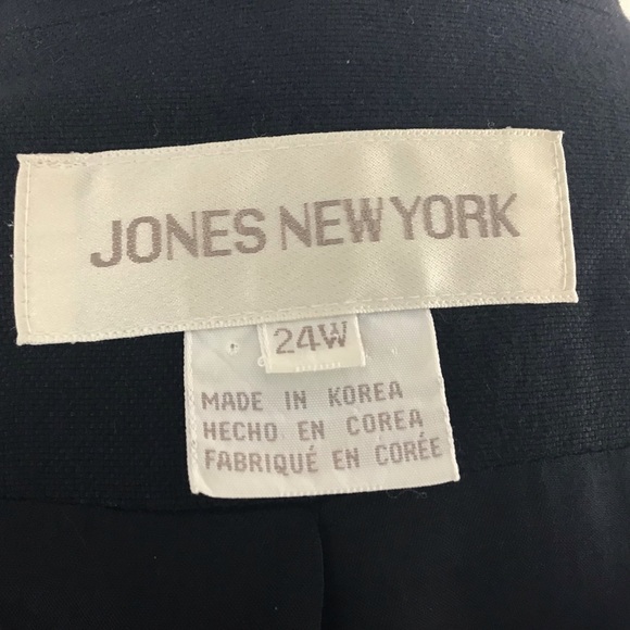 Jones New York Linen blend black fully lined 3 button blazer size 24W - Picture 8 of 14